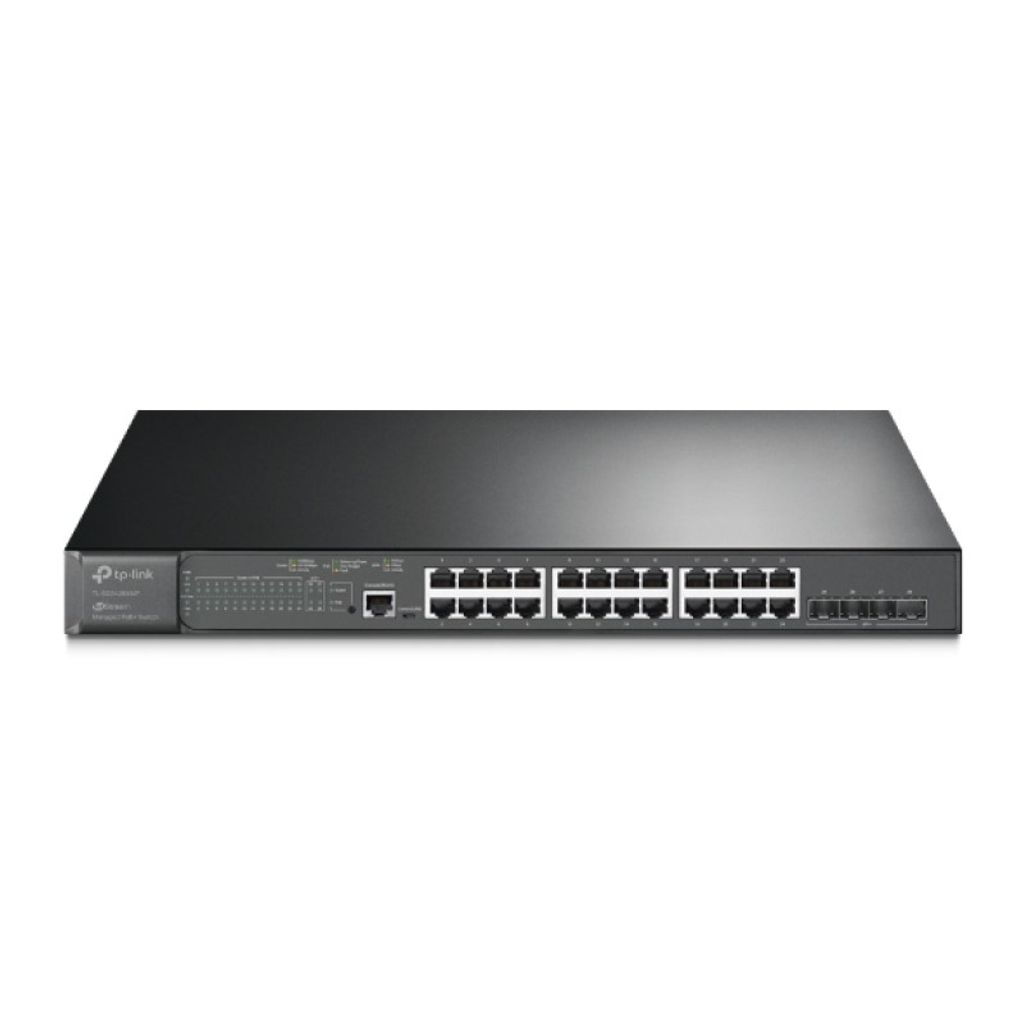 TP-LINK JetStream 24-Port Gigabit PoE+ switch con 4-Port 10GE SFP+ L2+