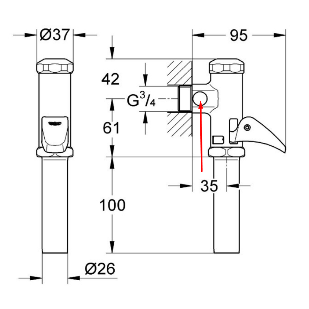 GROHE WC valvola di risciacquo automatico (37139000)