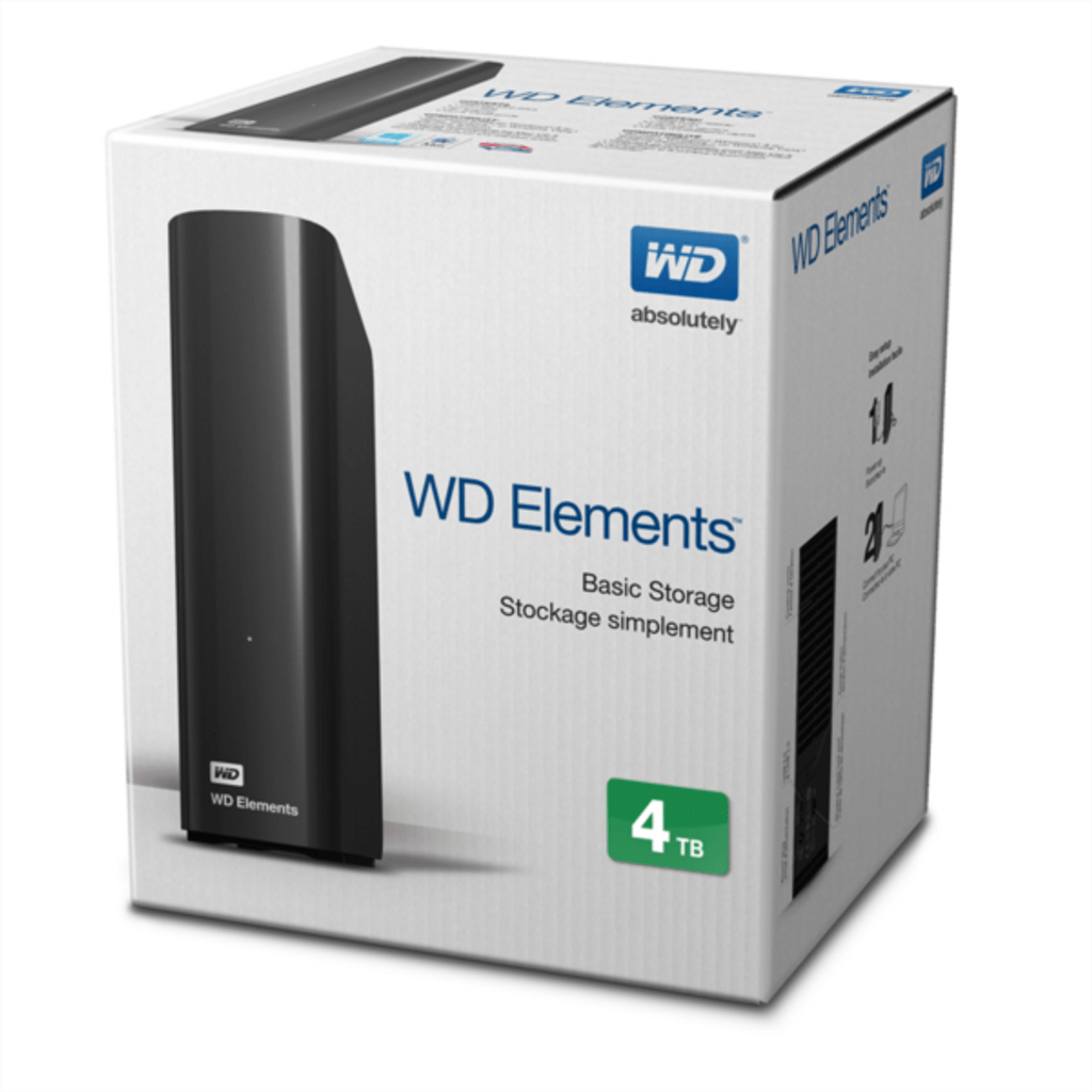 WD disco rigido 4TB ELEMENTS DESKTOP, USB 3.0