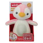 WINFUN pinguino con rosa chiaro e ninna nanna