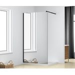 ARMAL parete fissa doccia EFEKT OLEDALA 100X200 profilo nero opaco, vetro trasparente 8mm, trave 