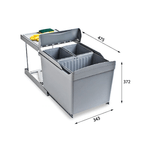 ALVEUS Sistema di separazione dei rifiuti con tre contenitori (16 litri + 2x7,5 litri) - ALBIO 30 (1090337)