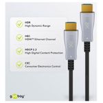 GOOBAY HDMI ad alta velocità ibrido su HDMI 50m con cavo dorato AOC 4K 18Gbit / Ethernet