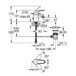 GROHE raccordi a mano singola per bidet EUROECO con piano sifone (23263000)