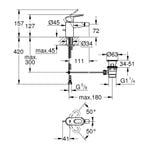 GROHE Rubinetto a mano singola per bidet BAULOOP con piano sifone (23338000)