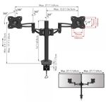 BARKAN porta tavolo per 2 monitor E642 (fino a 29")