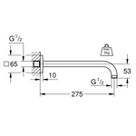 GROHE Porta parete per doccia con doccia, 275 mm (27488000)