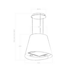 ELICA cappa dell'isola JUNO BL/F/50