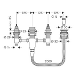 HANSGROHE unità sub-meteator per dash bagno a doppia mano (13244180)