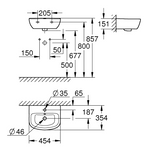 GROHE Lavello Bau Ceramic, 45 cm (39424000)