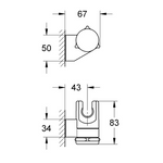 GROHE porta parete per la maniglia doccia Relex (28623000)